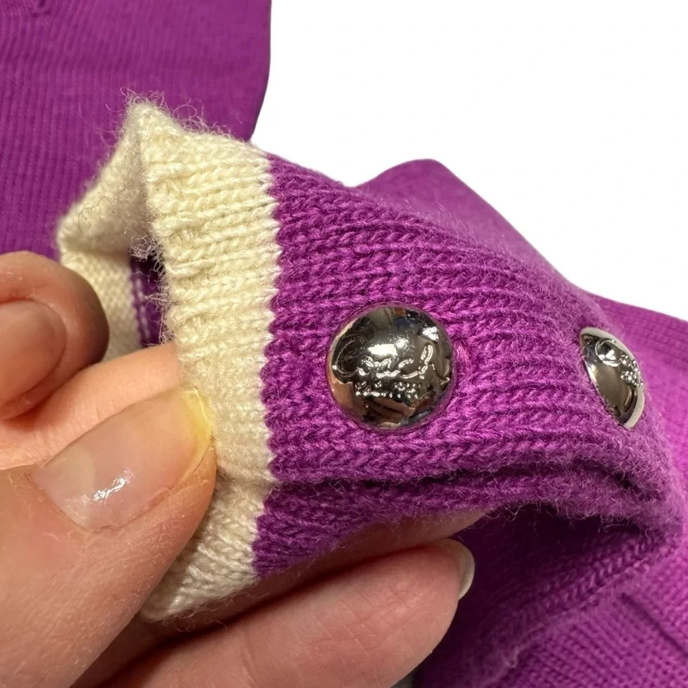 Coach Wool Cashmere Knit Purple Gloves